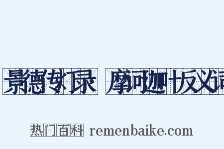 景德传灯录·摩诃迦叶反义词是什么意思的图片